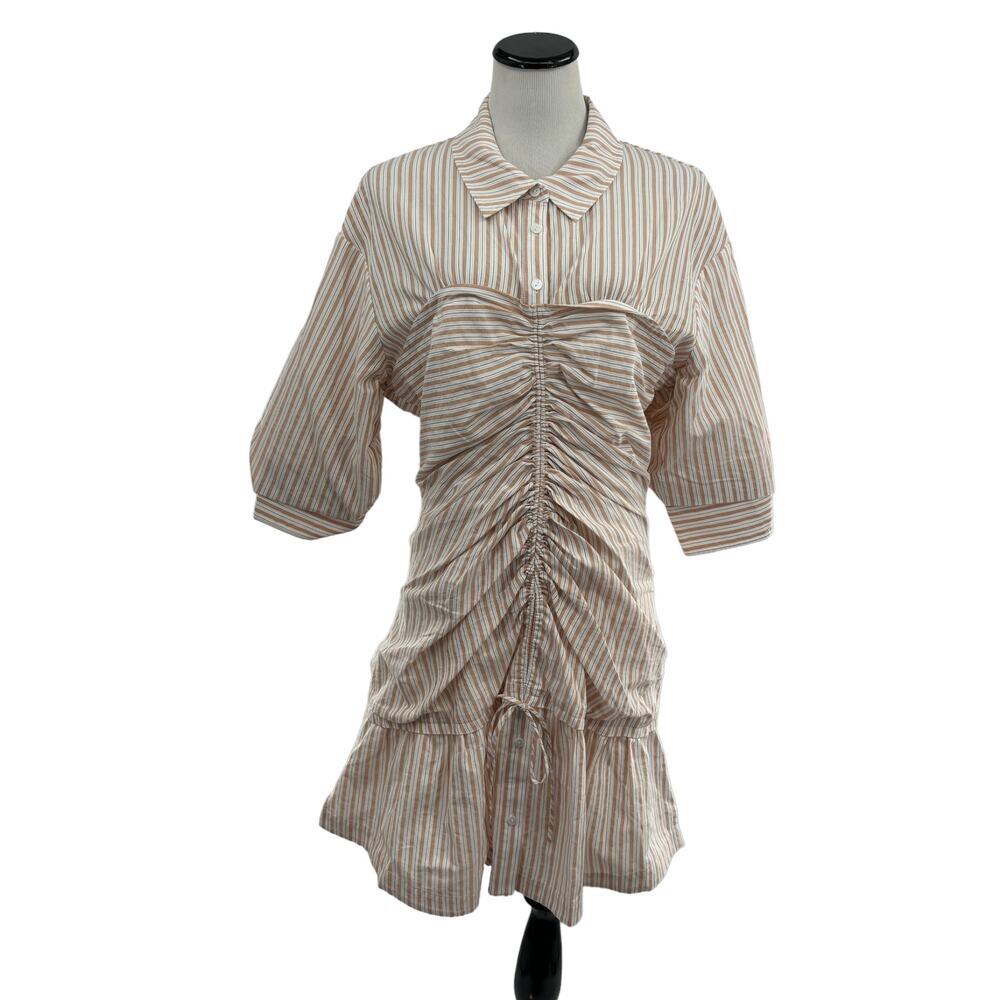 Jonathan Simkhai Beige Striped Mini Dress - Picture 4 of 12
